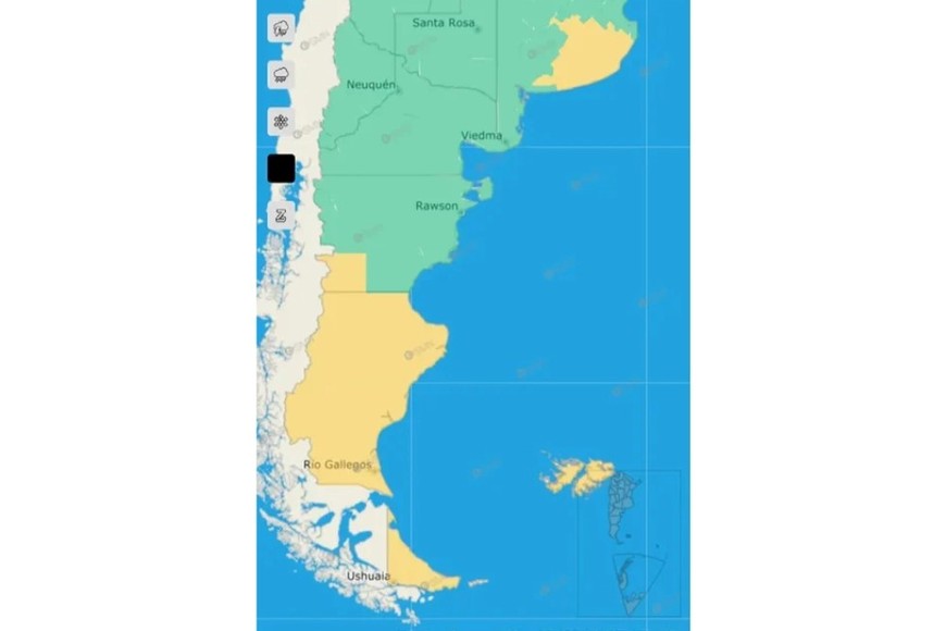 El aviso de alerta del SMN.