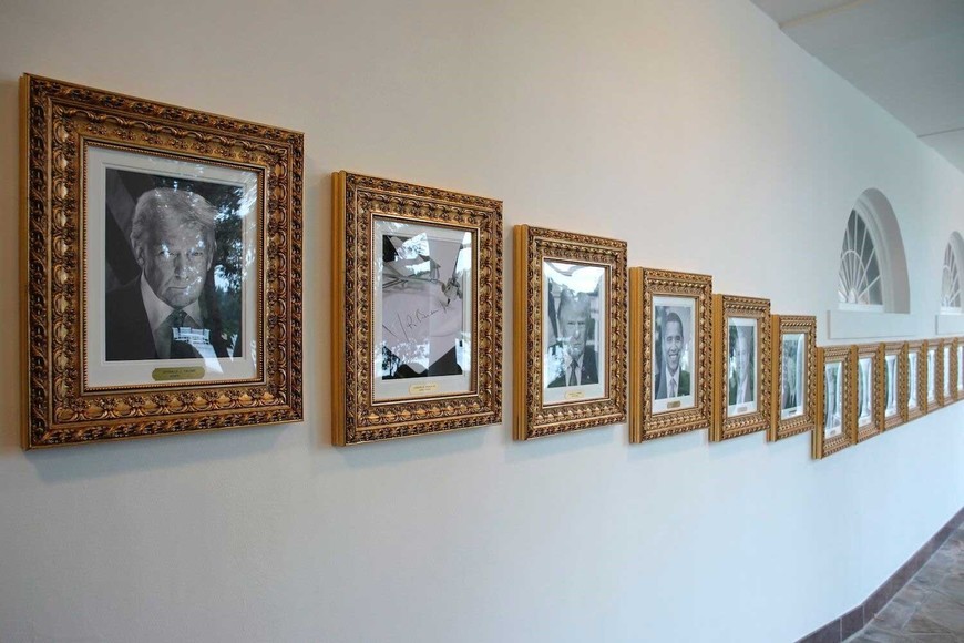 El "Paseo de la Fama Presidencial" recientemente inaugurado por Trump en la Casa Blanca.