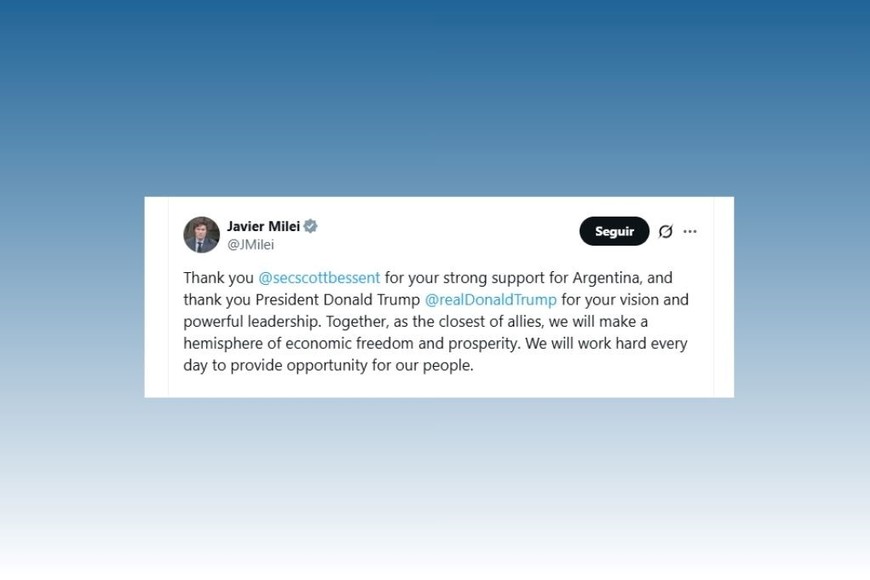 Posteo de Milei