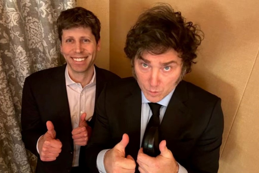 1?? Sam Altman, CEO de OpenAI, junto al presidente Javier Milei.
