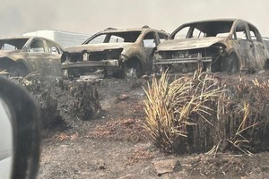 Córdoba: incendio en Quebrada del Condorito dejó 14 autos quemados y más de 130 evacuados
