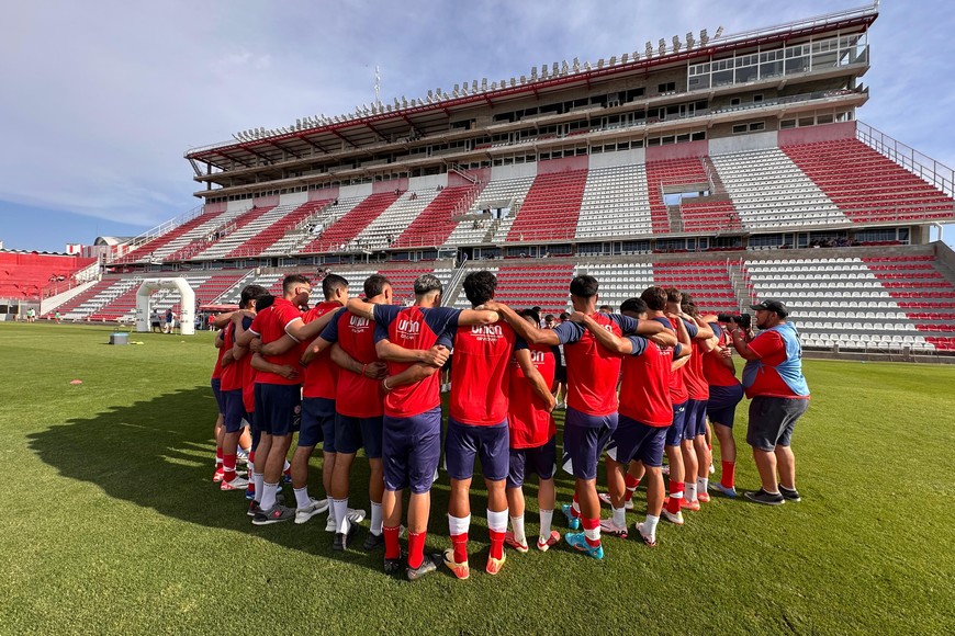 Unión en la previa del partido. Crédito: Fernando Nicola