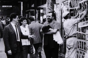 Fotografía de una intervención urbana de Greco. Foto: Museo Reina Sofía