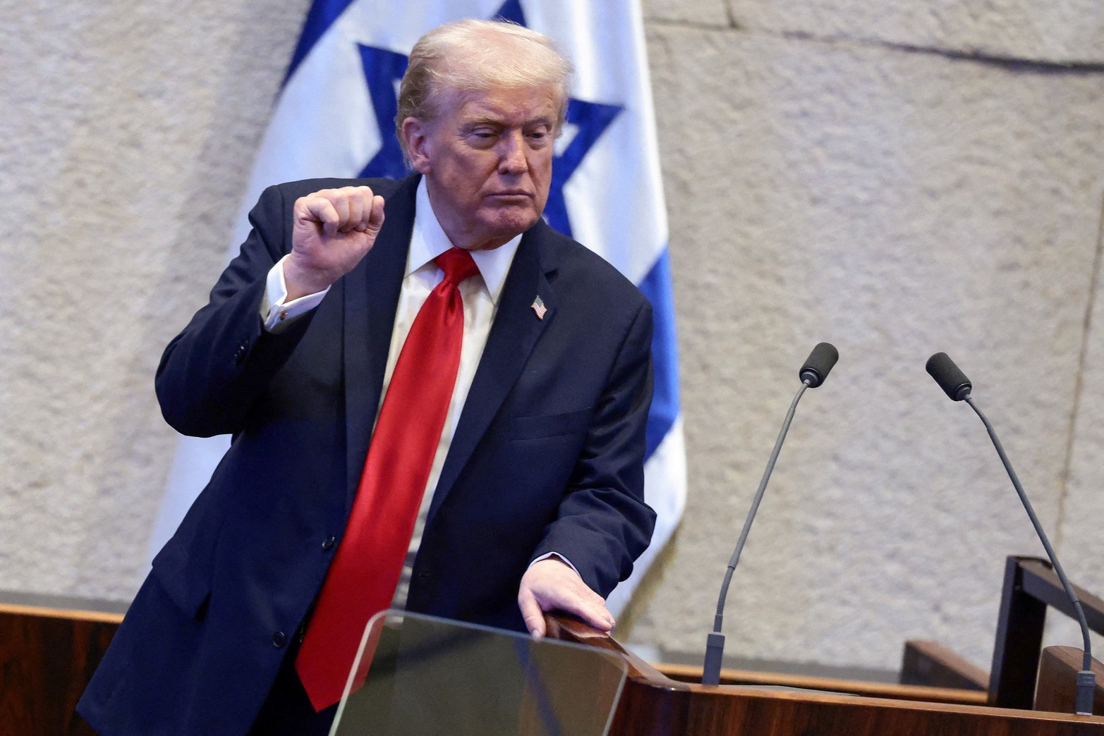 Donald Trump habló ante el Knesset. Crédito: REUTERS/Evelyn Hockstein