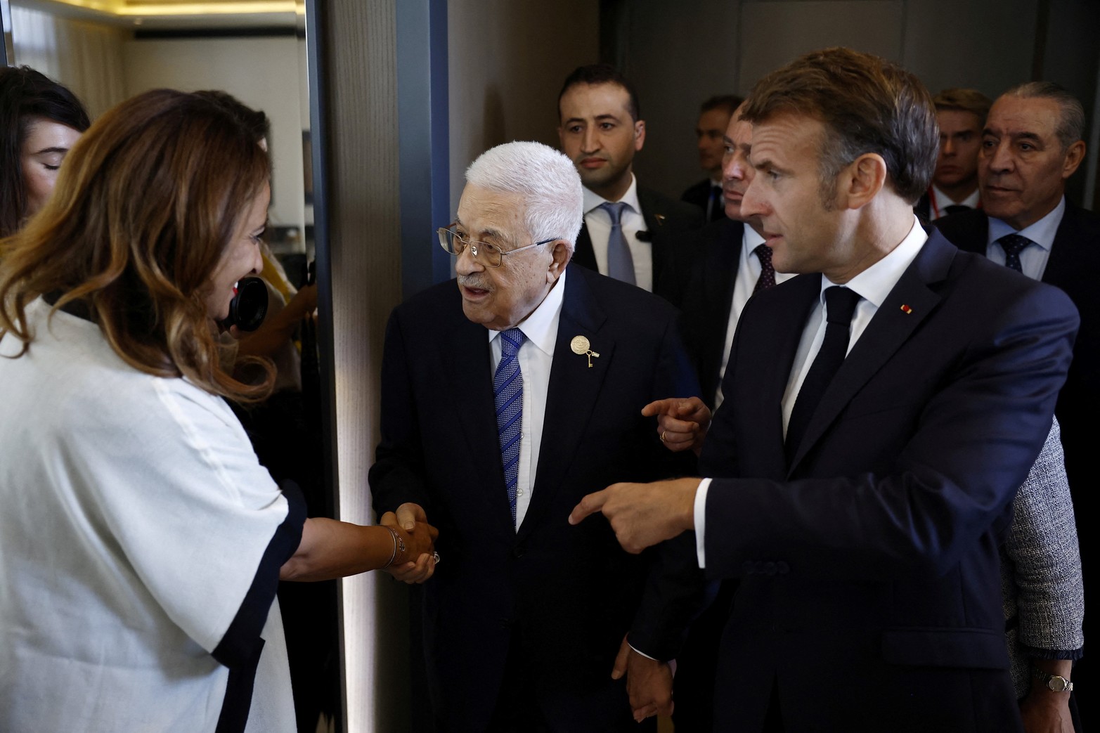 El presidente de la Autoridad Nacional Palestina Mahmoud Abbas, este lunes en Egipto. Crédito: Yoan Valat/Pool via