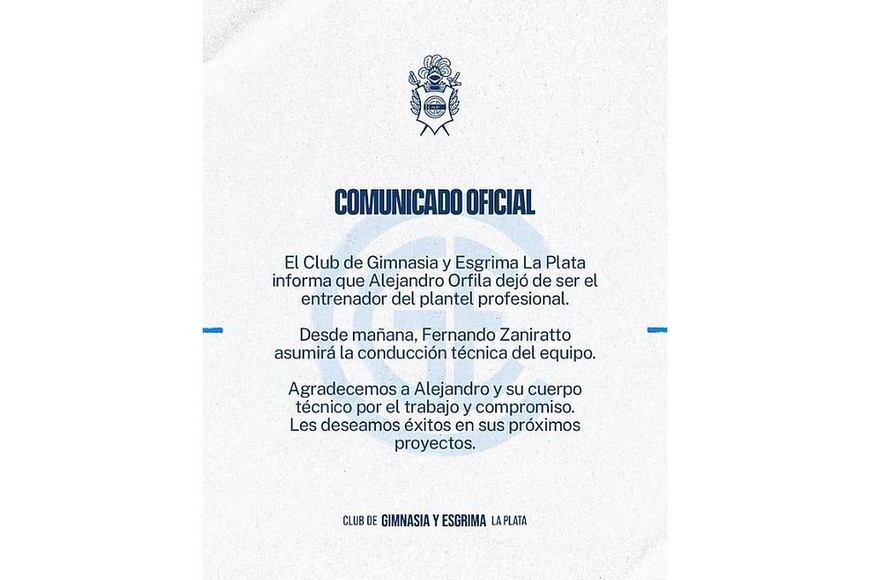 El comunicado del club.