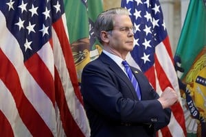 U.S. Treasury Secretary Scott Bessent looks on during a press conference with U.S. Trade Representative Jamieson Greer on the sidelines of the IMF/World Bank annual meetings in Washington, D.C., U.S., October 15, 2025. REUTERS/Ken Cedeno