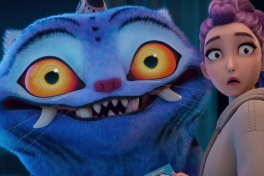 El tigre Derpy, izquierda, con Rumi, de "KPop Demon Hunters" Netflix