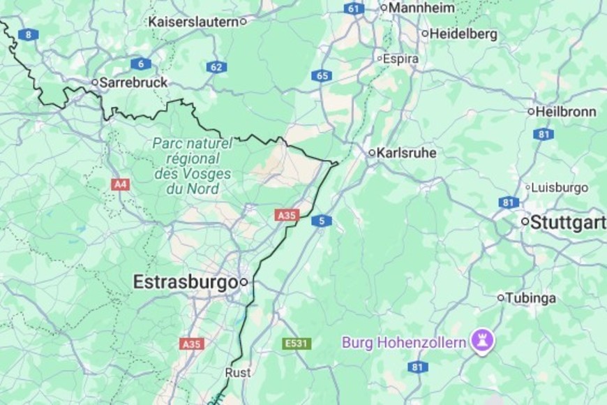 La localidad alemana de Karlsruhe, a 15 kilómetros de la frontera con Francia.