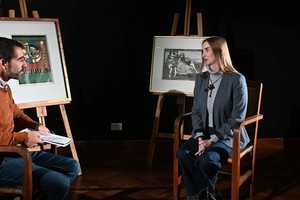 Un momento de la entrevista con Lucía Stubrin. Foto: Flavio Raina