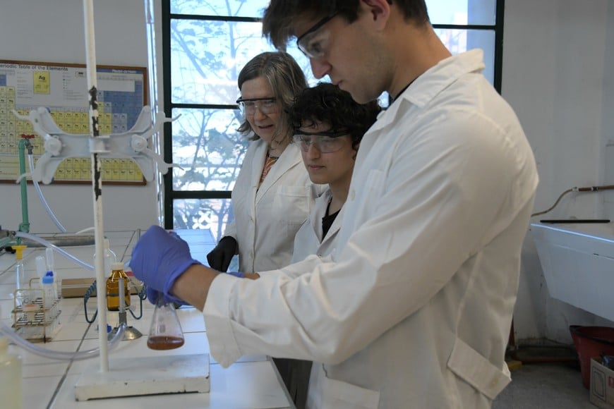 Siempre un docente o ayudante de laboratorio supervisa las prácticas. Foto: Manuel Fabatía