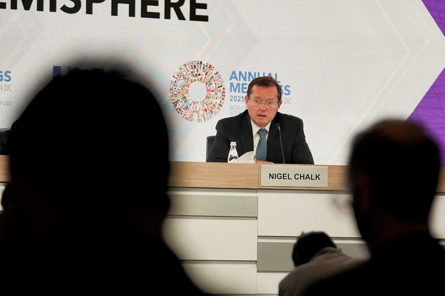 Nigel Chalk, Deputy Director of the Western Hemisphere Department at the International Monetary Fund (IMF), attends a press conference during the IMF/World Bank 2025 Annual Meetings in Washington, D.C., U.S., October 17, 2025. REUTERS/Ken Cedeno
