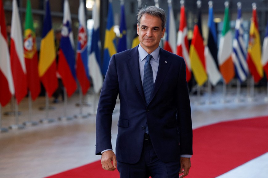 Greek Prime Minister Kyriakos Mitsotakis attends the European Union leaders' summit in Brussels, Belgium October 20, 2022. REUTERS/Piroschka van de Wouw