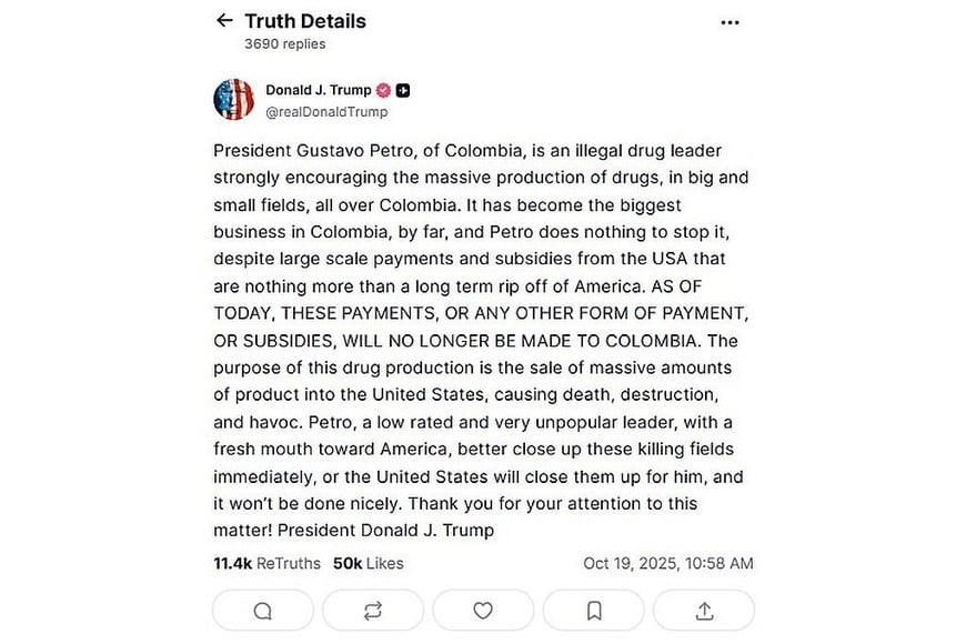 La publicación de Donald Trump.