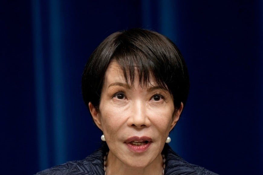 Japan's new Prime Minister Sanae Takaichi speaks during a press conference at the prime minister's office in Tokyo, Japan, Tuesday, Oct. 21, 2025.    Eugene Hoshiko/Pool via REUTERS