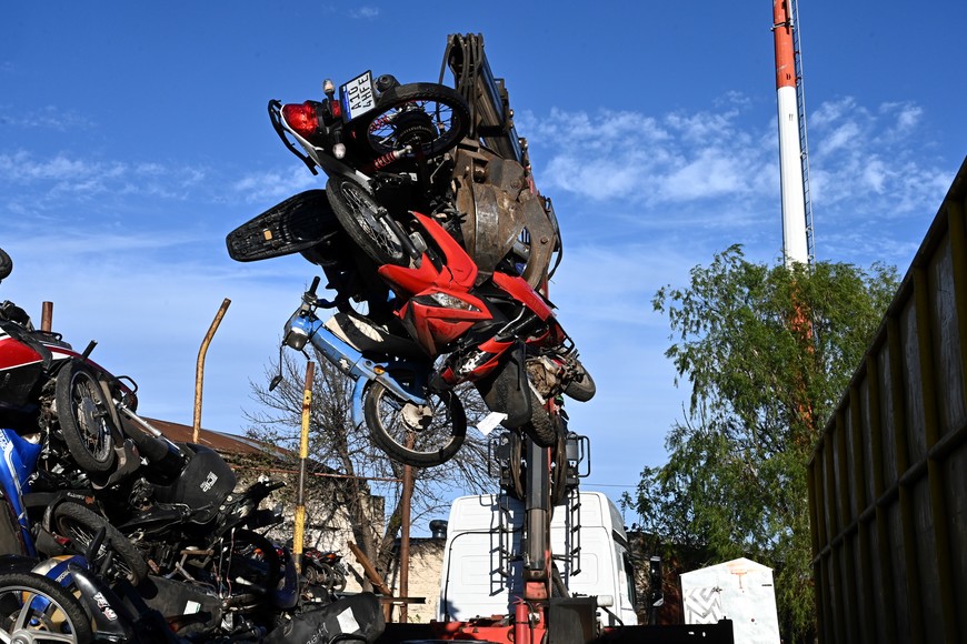 Serán 140 motovehículos llevados “a destrucción”. Crédito: Flavio Raina
