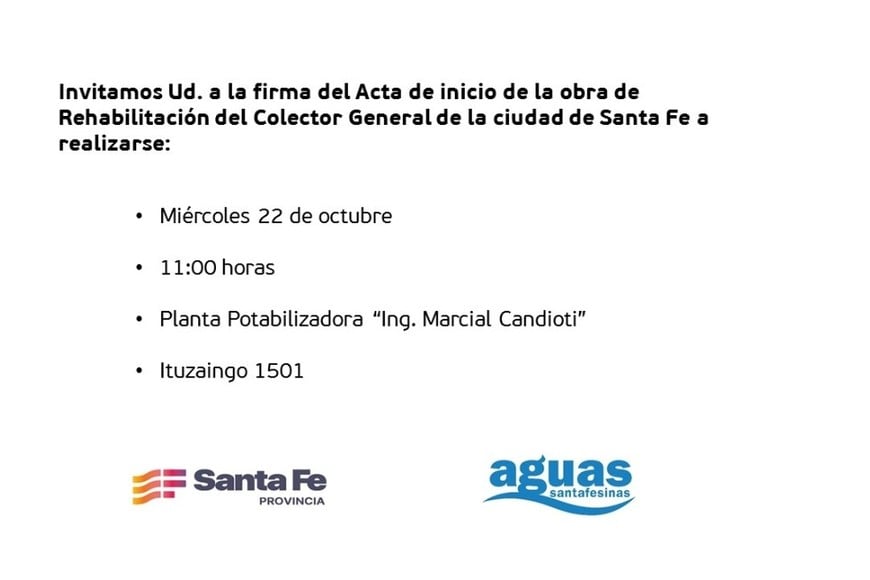 El anuncio de la provincia de Santa Fe y ASSA.