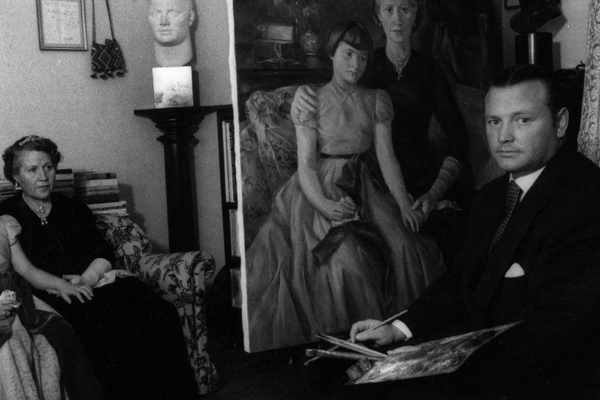 El pintor César Fernández Navarro en acción. Foto: Archivo