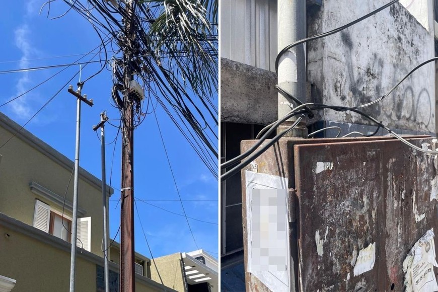 Cables atados en cualquier lugar. Fotos: Gentileza