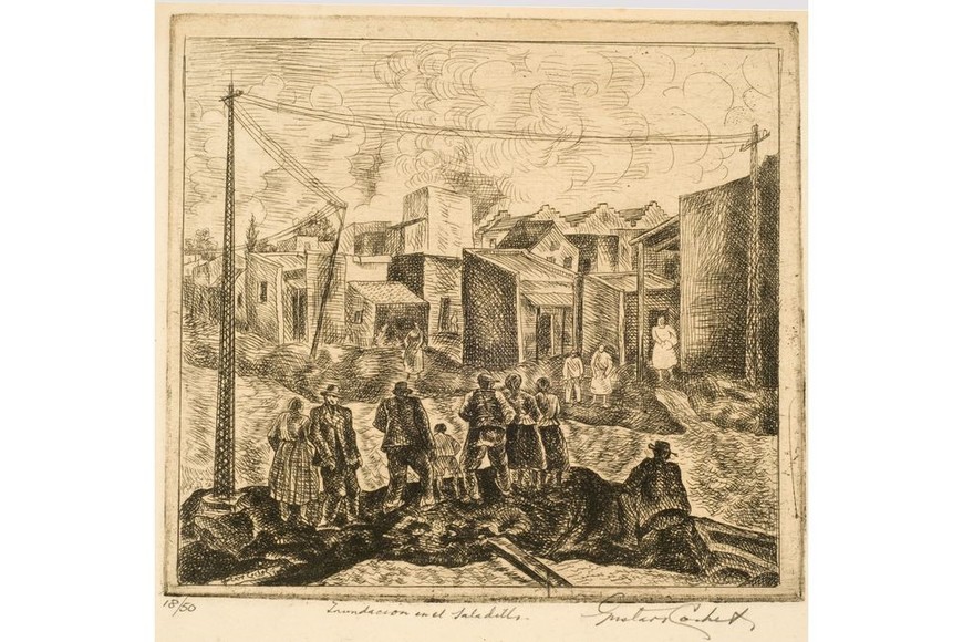 "Inundación en el Saladillo", de Cochet. Foto: Museo Nacional de Bellas Artes