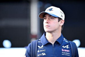 Oct 19, 2025; Austin, TX, USA; BWT Alpine F1 Team driver Franco Colapinto (43) of Team Argentina arrives at the track before the start of the 2025 US Grand Prix at Circuit of The Americas Austin. Mandatory Credit: Jerome Miron-Imagn Images