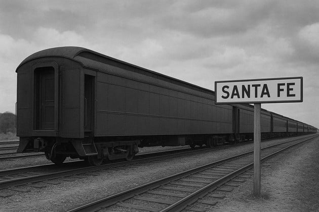 Un centenar de vagones fueron puestos a disposición para familias inundadas. Imagen generada con IA.