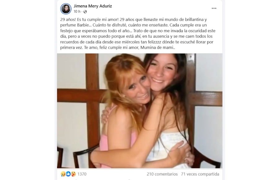 La madre de Ángeles compartió una foto y unas palabras que conmovieron a todos.