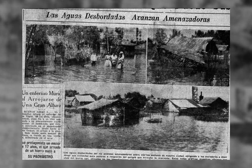 Postales de aquella crecida publicadas por diario El Orden.