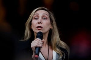 Karina Milei, sister of Argentina's President Javier Milei, speaks at campaign's headquarters on the day of the midterm election, which is seen as crucial for Argentina's President Javier Milei's administration after U.S. President Donald Trump warned that future support for Argentina would depend on Milei's party performing well in the vote, in Buenos Aires, Argentina, October 26, 2025. REUTERS/Cristina Sille