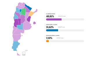 El mapa pintado con los resultados.