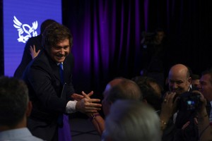 Milei celebró el triunfo electoral. Reuters.