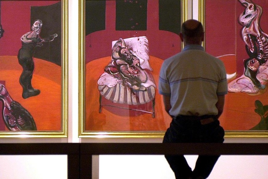 "Tres estudios para una crucifixión" en el Museo de Bellas Artes de Bilbao, año 2001. Foto: Archivo / AFP