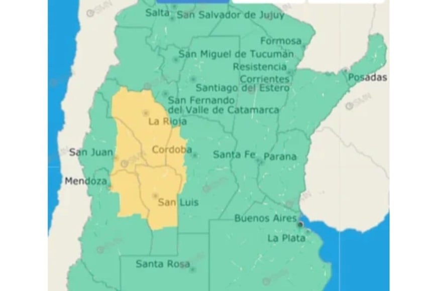 El gráfico de alertas por viento fuerte.