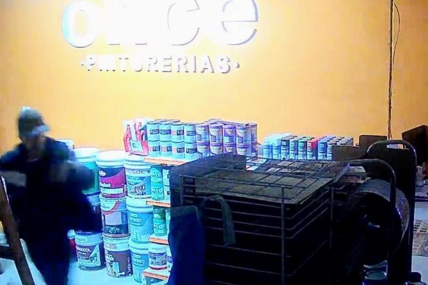 El ladrón quedó grabado por la cámara de seguridad. Foto: Gentileza