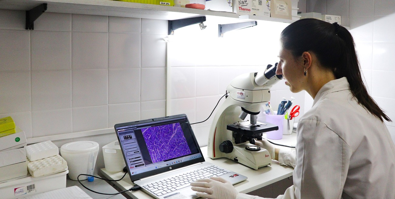 Paula Cacik, biotecnóloga, becaria doctoral en el LTI y primera autora del estudio. Foto: Gentileza FBCB-UNL