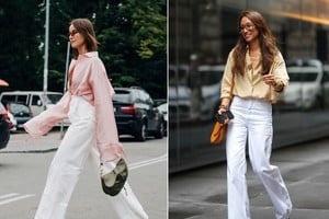 Un look fresco y atemporal con jeans blancos como protagonistas.