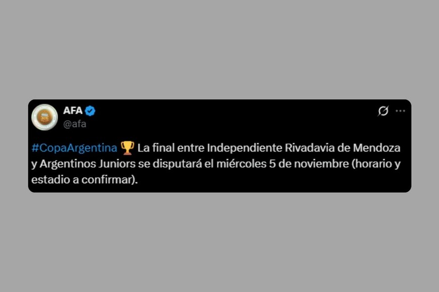 El breve comunicado de AFA.