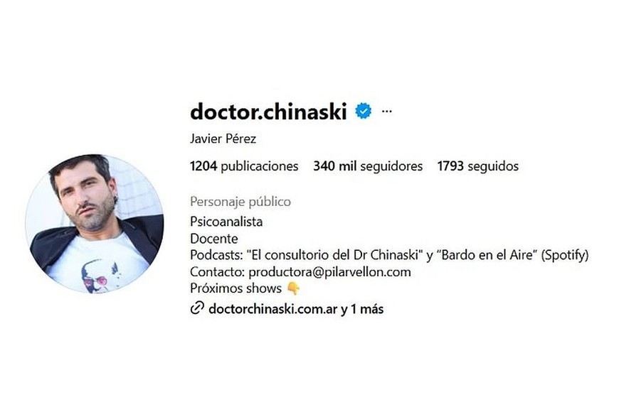 En redes, Javier Pérez es conocido como "Doctor Chinaski".