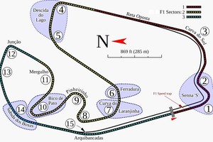 El trazado de Interlagos en San Pablo.