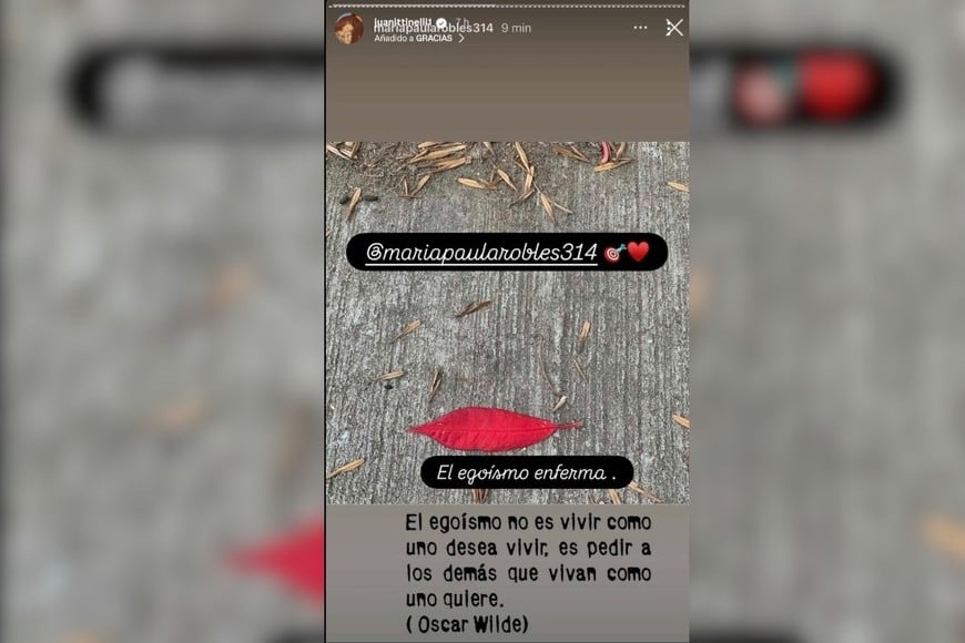 El posteo de Paula Robles y Juanita Tinelli.