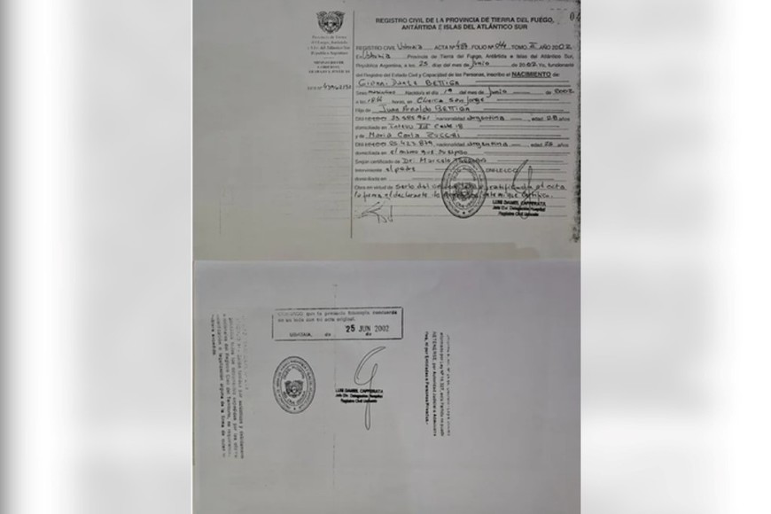 Registro civil de Gianni.