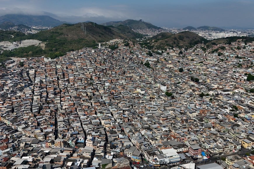 A drone view of a favela in the Penha slum complex where the country's deadliest security operation in modern Brazilian history against drug trafficking left 132 people dead, in Rio de Janeiro, Brazil, November 4, 2025.REUTERS/Jorge Silva