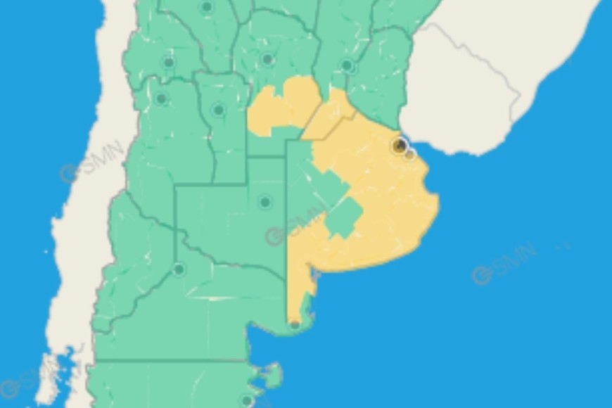 El gráfico de alertas del SMN.