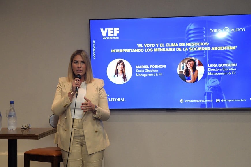 María José Correa, CEO de Torre Puerto, habló sobre la continuidad del ciclo Voces en Foco. Crédito: Guilermo Di Salvatore.