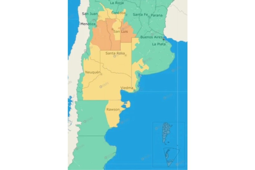 El gráfico de alertas del SMN.