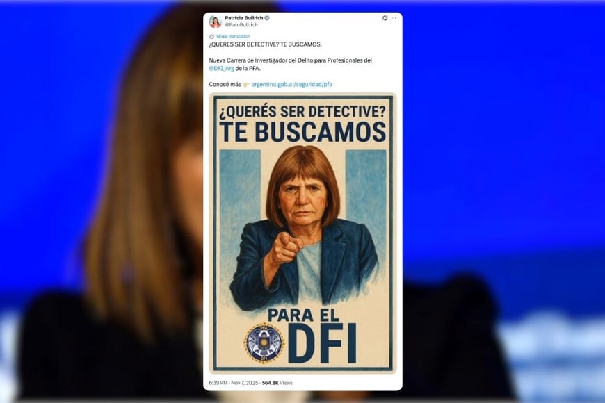 Ilustración publicada por Patricia Bullrich para anunciar la convocatoria.