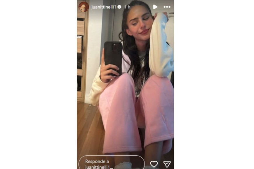 Juanita Tinelli se mostró desde la casa.