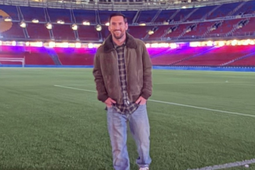 Messi en su regreso al estadio del Barcelona.