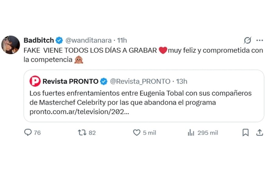 La empresaria utilizó sus redes sociales para desmentir la noticia.