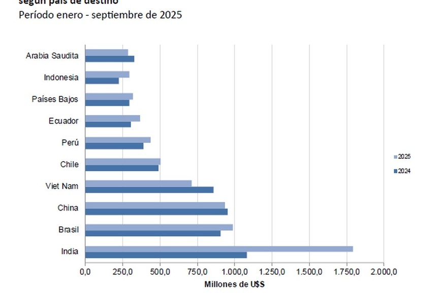 India, la economía que más crece en el mundo, principal comprador de productos santafesinos.